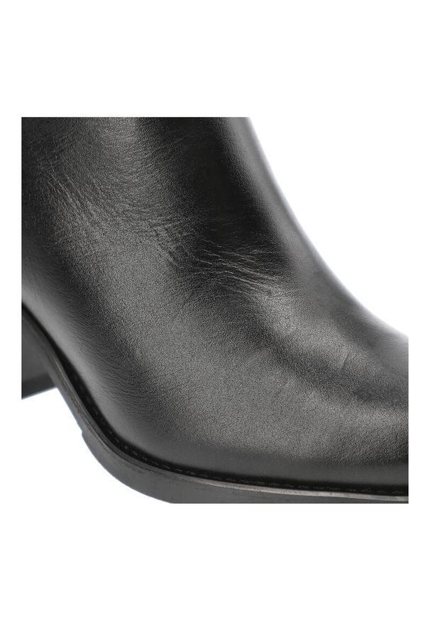 Czarne Botki Carinii Eleganckie Obuwie Damskie. Kolor: czarny. Materiał: skóra ekologiczna. Szerokość cholewki: normalna. Styl: elegancki