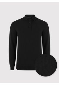 Pako Lorente - PAKO LORENTE – Sweter polo w kolorze czarnym. Okazja: na co dzień. Typ kołnierza: polo. Kolor: niebieski, czarny. Materiał: poliester, wiskoza. Sezon: wiosna. Styl: casual #4