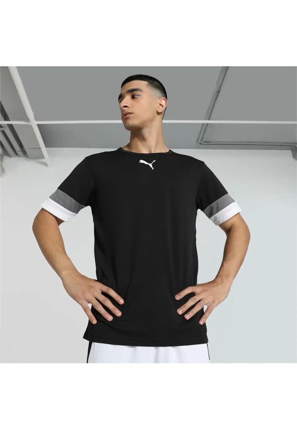 Puma - Koszulka piłkarska męska PUMA teamRISE Jersey. Kolor: czarny, szary, wielokolorowy. Materiał: poliester. Sport: piłka nożna