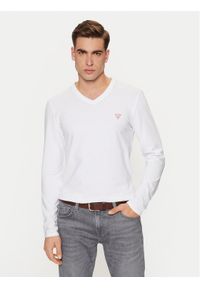 Guess Longsleeve M2YI08 J1314 Biały Slim Fit. Kolor: biały. Materiał: bawełna. Długość rękawa: długi rękaw #1