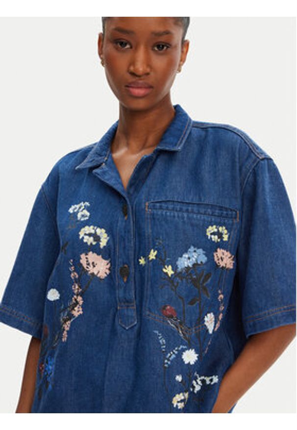 Munthe Koszula jeansowa Phor 252100525203 Niebieski Loose Fit. Kolor: niebieski. Materiał: lyocell