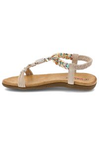 Beżowe Sandały Artiker Eleganckie Obuwie Damskie. Okazja: na co dzień. Zapięcie: pasek. Kolor: beżowy. Wzór: kolorowy, aplikacja. Sezon: lato. Styl: elegancki #4