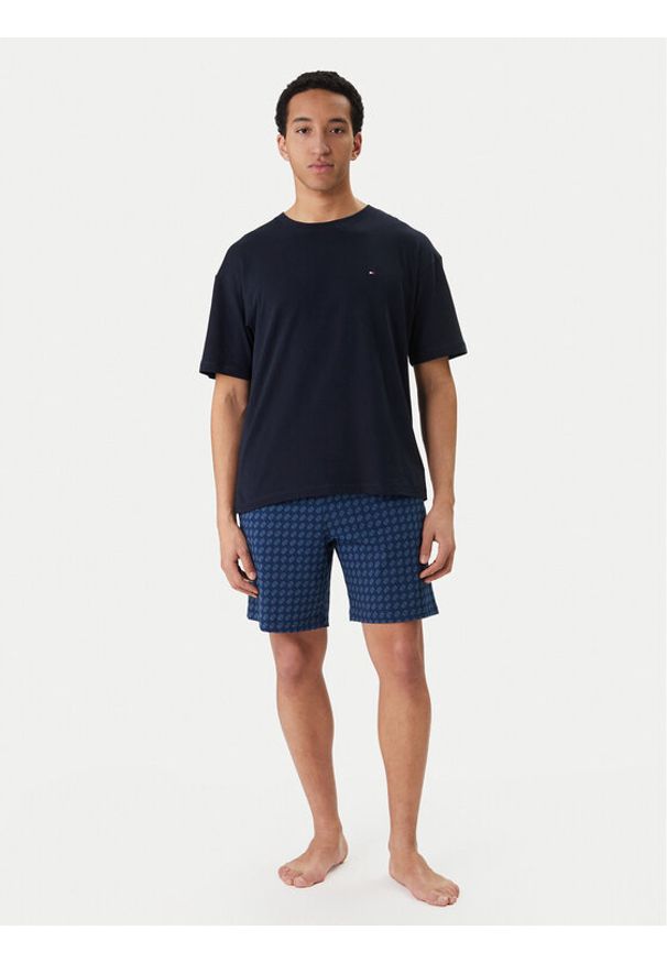 TOMMY HILFIGER - Tommy Hilfiger Piżama UM0UM03834 Granatowy Regular Fit. Kolor: niebieski. Materiał: bawełna