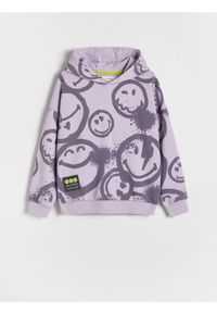 Reserved - Bluza SmileyWorld® - fioletowy. Kolor: fioletowy. Materiał: bawełna, dzianina