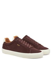 BOSS Sneakersy Aiden 50536521 Bordowy. Kolor: czerwony. Materiał: zamsz, skóra #5