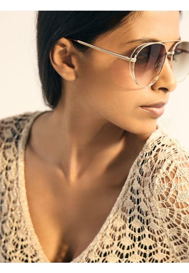 Reserved - Okulary przeciwsłoneczne - złoty. Kolor: złoty