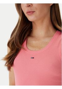 Tommy Jeans Top Essential DW0DW20673 Różowy Slim Fit. Kolor: różowy. Materiał: bawełna #3