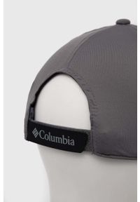 columbia - Columbia czapka kolor szary z aplikacją. Kolor: szary. Materiał: skóra, materiał. Wzór: aplikacja #2