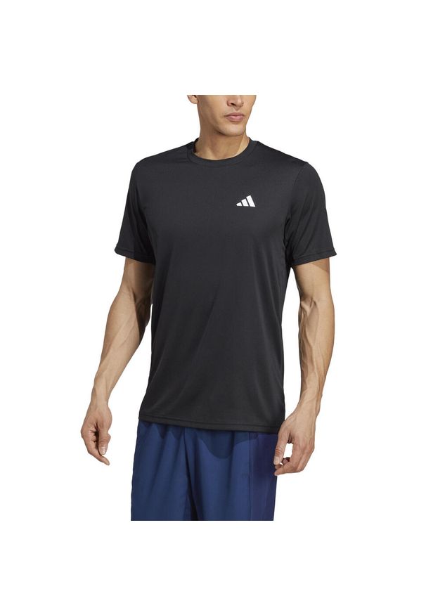 Adidas - Koszulka fitness męska ADIDAS krótki rękaw. Kolor: czarny. Materiał: materiał, skóra. Długość rękawa: krótki rękaw. Długość: krótkie. Sport: fitness