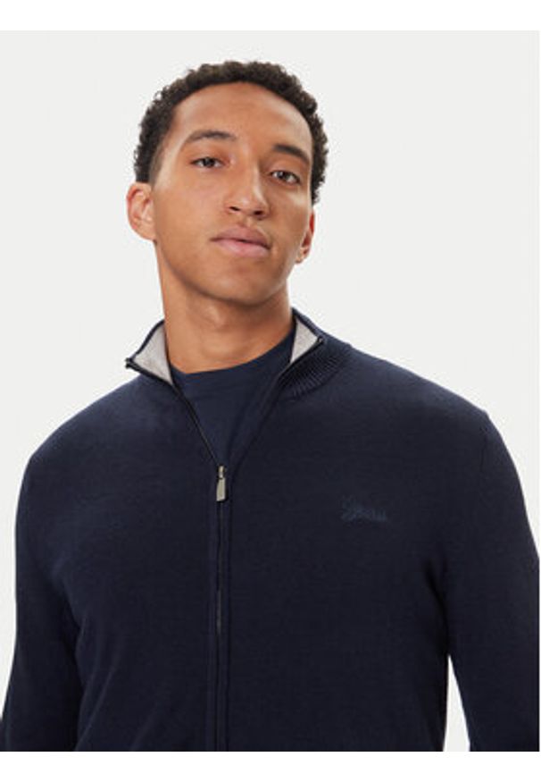 Guess Kardigan M5YR28 Z0122 Granatowy Slim Fit. Kolor: niebieski. Materiał: syntetyk