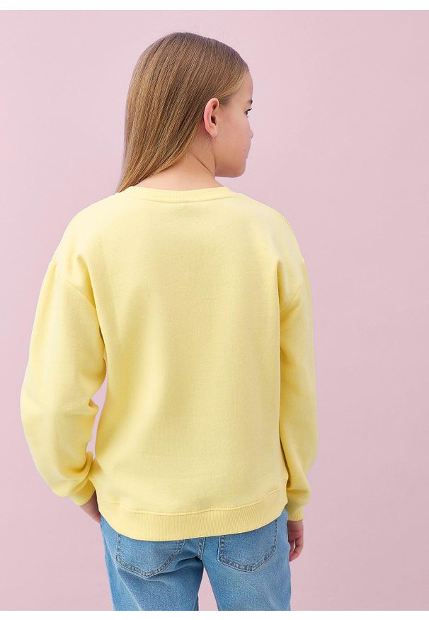 bonprix - Bluza z czystej bawełny organicznej. Kolor: żółty. Materiał: bawełna. Wzór: nadruk