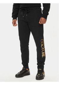 Versace Jeans Couture Spodnie dresowe 76GAAT00 Czarny Regular Fit. Kolor: czarny. Materiał: bawełna