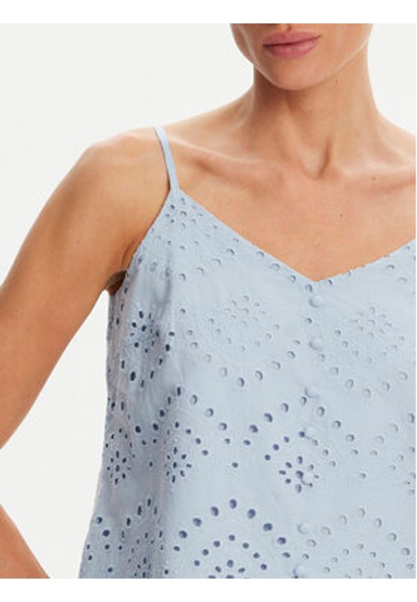 Pieces Top Vilde 17156563 Błękitny Regular Fit. Kolor: niebieski. Materiał: bawełna