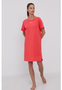 Calvin Klein Underwear - Koszula nocna. Kolor: pomarańczowy. Materiał: dzianina. Długość: krótkie. Wzór: nadruk #4