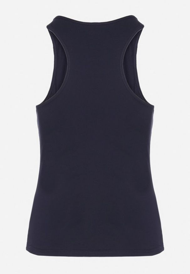 Born2be - Granatowy Top Bawełniany o Klasycznym Fasonie Emitiella. Okazja: na co dzień. Kolor: niebieski. Materiał: bawełna. Styl: klasyczny