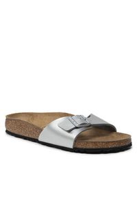 Birkenstock Klapki Madrid Bs 0040413 Srebrny. Kolor: srebrny. Materiał: skóra
