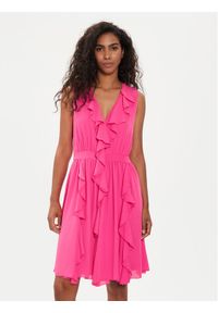 Liu Jo Sukienka codzienna CA4217 TS055 Różowy Regular Fit. Okazja: na co dzień. Kolor: różowy. Materiał: syntetyk. Typ sukienki: proste. Styl: casual