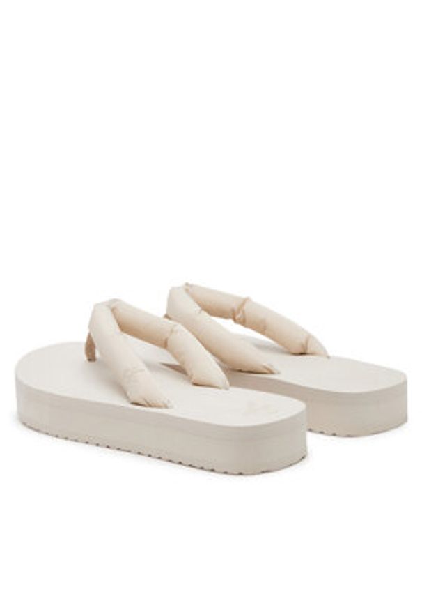 Calvin Klein Jeans Japonki Beach Sandal Flatform Ttxr Satin YW0YW01723 Beżowy. Kolor: beżowy. Materiał: materiał