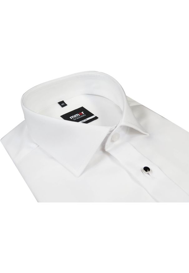 Mmer / Villaro - Koszule męskie - Biała koszula smokingowa z kołnierzykiem półwłoskim Mmer 094. Kolor: biały. Materiał: bawełna. Styl: elegancki