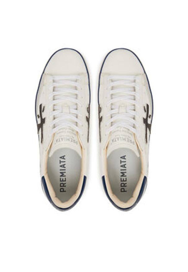 Premiata Sneakersy STEVEN VAR 7503 Biały. Kolor: biały. Materiał: skóra