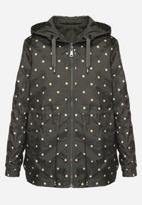 Born2be - Ciemnozielona Kurtka Parka Dwustronna ze Ściągaczem w Talii i Kapturem Tillisaya. Okazja: na co dzień. Kolor: zielony. Materiał: jeans. Sezon: jesień, wiosna. Styl: elegancki, casual #6