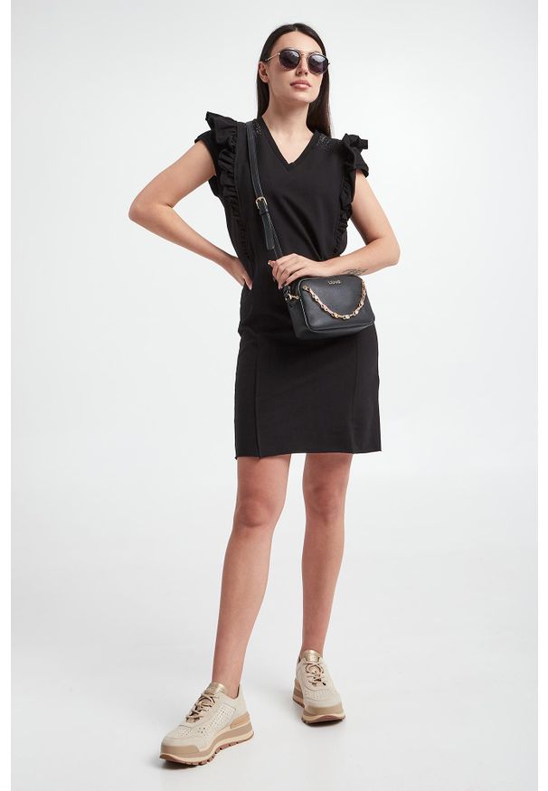 Liu Jo - Sukienka mini LIU JO. Materiał: bawełna. Wzór: aplikacja. Długość: mini