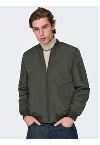 Only & Sons Kurtka bomber Joshua 22023287 Khaki Regular Fit. Kolor: brązowy. Materiał: syntetyk