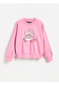 Reserved - Bluza Pusheen z aplikacją 3D - fioletowy. Kolor: fioletowy. Materiał: bawełna. Wzór: aplikacja #1