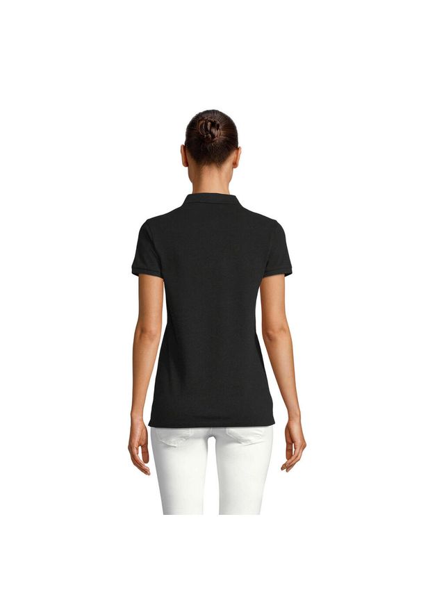 SOL'S - Damska koszulka polo Sol's Owen. Typ kołnierza: polo. Kolor: czarny. Materiał: bawełna