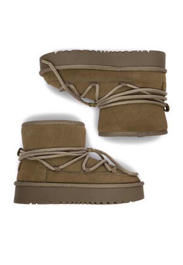 Roxy Śniegowce CEO-HDR2503-3 Khaki. Kolor: brązowy. Materiał: materiał