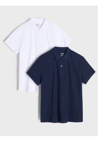 Sinsay - Koszulki polo 2 pack - granatowy. Typ kołnierza: polo. Kolor: niebieski