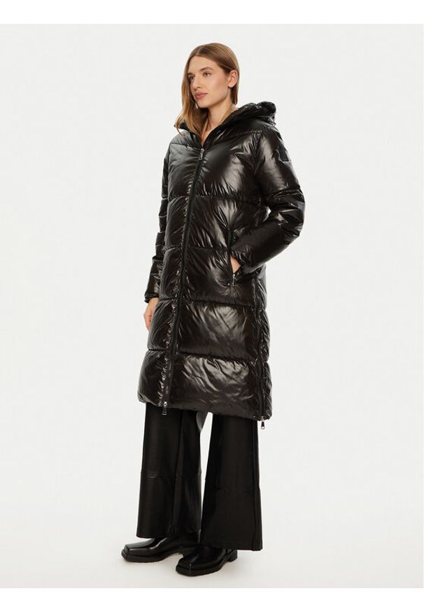 ACCESS FASHION Płaszcz zimowy 44-9109 Czarny Regular Fit. Kolor: czarny. Materiał: syntetyk. Sezon: zima