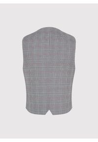 Pako Lorente - PAKO LORENTE - Szara dwurzędowa kamizelka męska w kratę. Kolor: szary. Materiał: poliester, wiskoza, elastan. Styl: elegancki, młodzieżowy #9