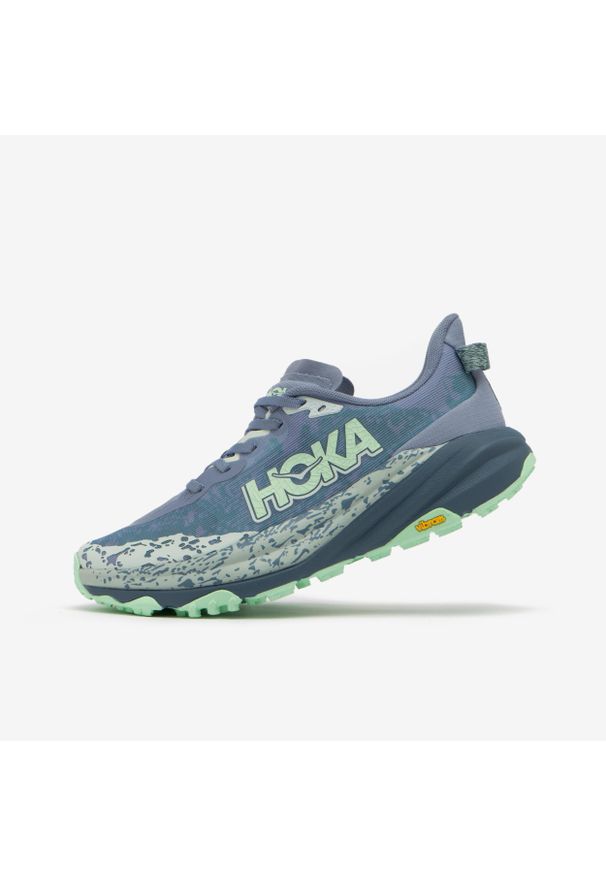Hoka One One - Buty do biegania w terenie damskie Hoka Speedgoat 6. Kolor: zielony, wielokolorowy, niebieski, szary. Materiał: materiał. Szerokość cholewki: normalna