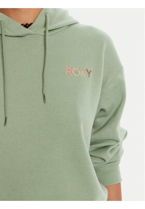 Roxy Bluza ERJFT04996 Zielony Regular Fit. Kolor: zielony. Materiał: bawełna