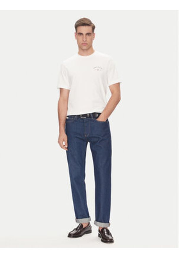TOMMY HILFIGER - Tommy Hilfiger T-Shirt Hotel MW0MW39352 Biały Regular Fit. Kolor: biały. Materiał: bawełna