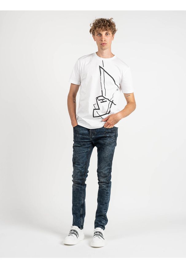 Les Hommes Jeansy | LKD320 512U | 5 Pocket Slim Fit Jeans | Mężczyzna | Niebieski. Kolor: niebieski. Wzór: aplikacja