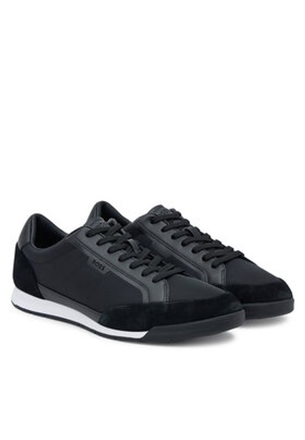 BOSS Sneakersy Nitan 50548864 Czarny. Kolor: czarny. Materiał: skóra, zamsz