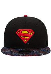 New Era - Czapka z daszkiem chłopięca Super Aop 950 Superman Kids Cap. Kolor: czarny. Materiał: bawełna. Wzór: motyw z bajki
