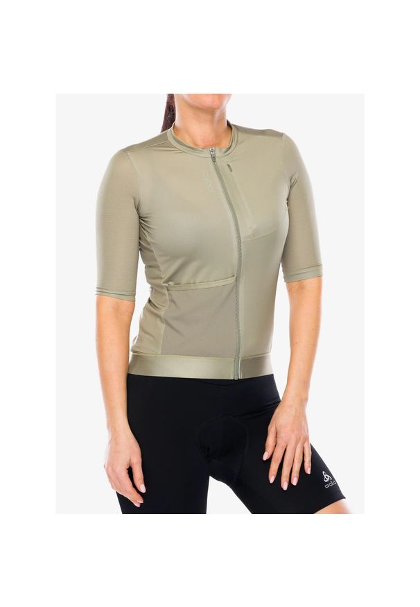 Koszulka kolarska damska Odlo Explorer Pro T-Shirt S/U Collar S/S Full Zip. Kolor: zielony. Sport: kolarstwo
