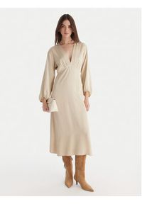ViCOLO Sukienka koktajlowa TF0250 Beżowy Regular Fit. Kolor: beżowy. Materiał: wiskoza. Styl: wizytowy #4
