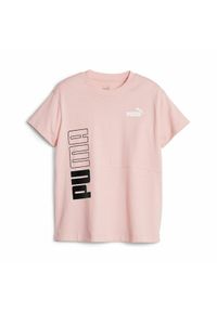 Koszulka sportowa dla dzieci Puma z krótkim rękawem Puma Power Colorblock. Kolor: różowy. Długość rękawa: krótki rękaw. Długość: krótkie