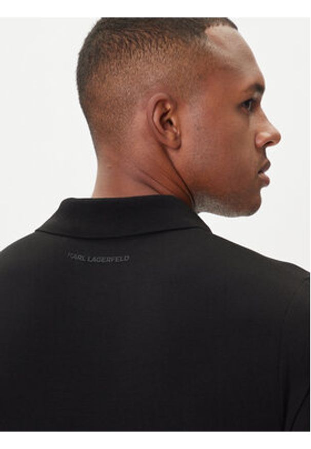 Karl Lagerfeld - KARL LAGERFELD Polo 745020 554235 Czarny Regular Fit. Typ kołnierza: polo. Kolor: czarny. Materiał: bawełna