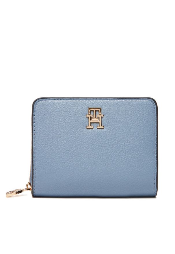TOMMY HILFIGER - Tommy Hilfiger Mały Portfel Damski Th Distinct Med Za AW0AW17473 Błękitny. Kolor: niebieski. Materiał: skóra