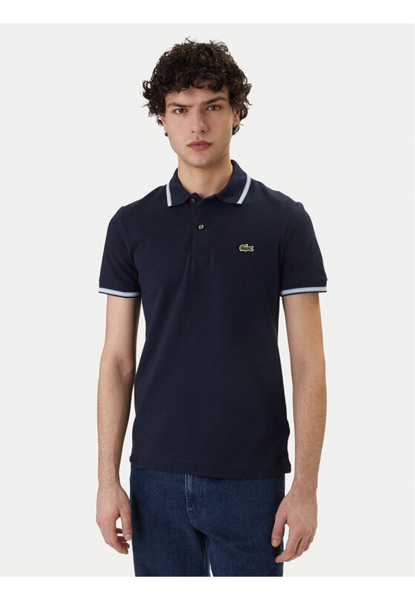 Lacoste Polo PH9875 Granatowy Classic Fit. Typ kołnierza: polo. Kolor: niebieski. Materiał: bawełna