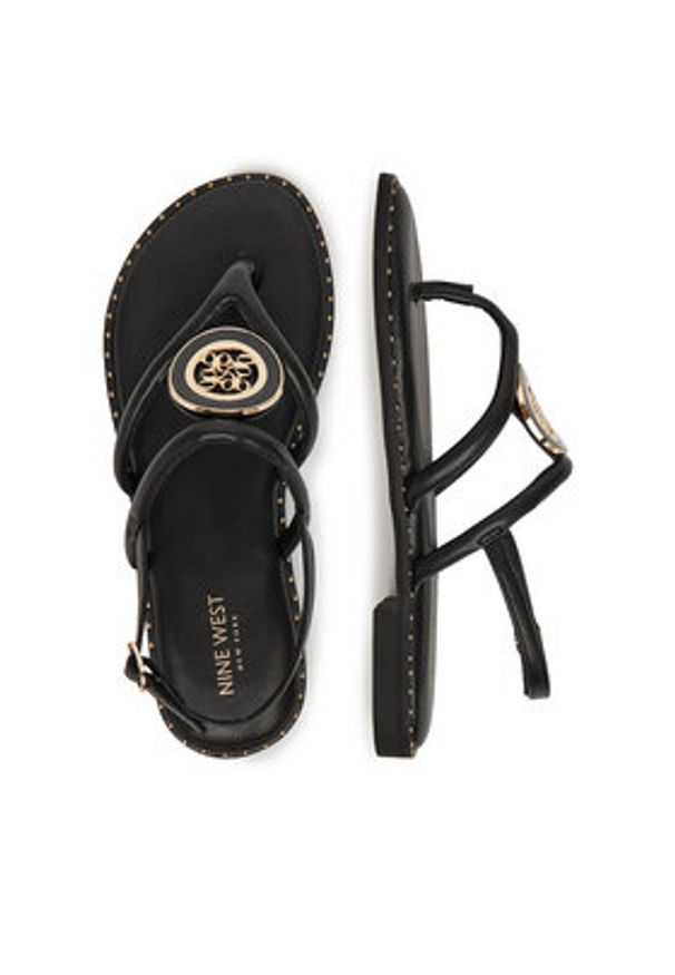 Nine West Sandały 123AL1754 Czarny. Kolor: czarny. Materiał: materiał, syntetyk