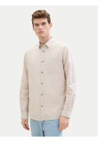 Tom Tailor Koszula 1040141 Beżowy Regular Fit. Kolor: beżowy. Materiał: bawełna