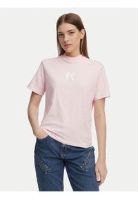 Karl Lagerfeld Jeans T-Shirt A1W17031 Różowy jasny Regular Fit. Kolor: różowy. Materiał: bawełna #1