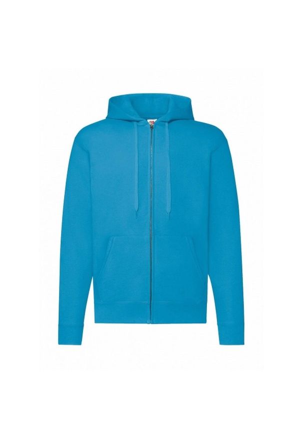 FRUIT OF THE LOOM - Męska Klasyczna Bluza Z Kapturem. Typ kołnierza: kaptur. Kolor: niebieski