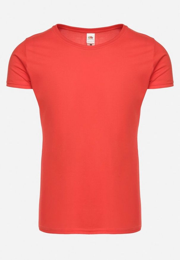 Czerwony t-shirt Born2be na co dzień, klasyczny